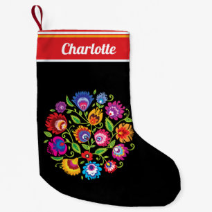 2 sided Polish folklore round composition Small Christmas Stocking