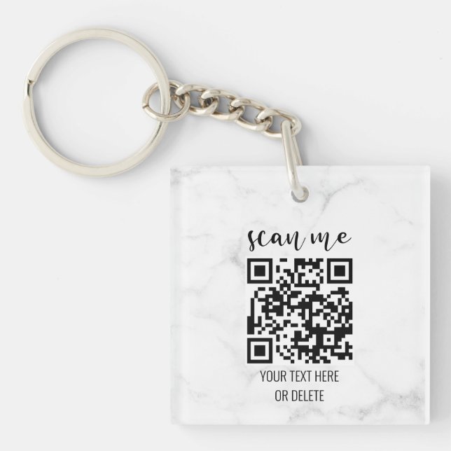 2 Sided QR Code Business Logo Professional Keychain (Front)