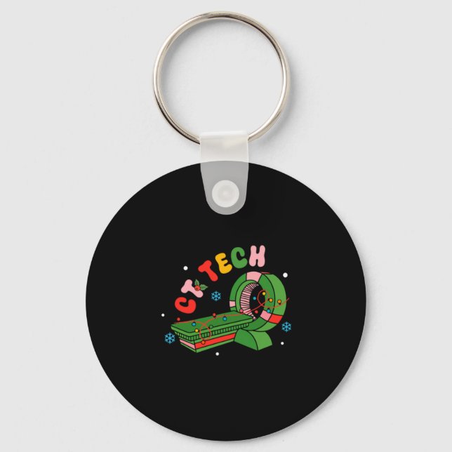 (2 Sided) Santa's Favorite Ct Tech Christmas Techn Keychain (Front)