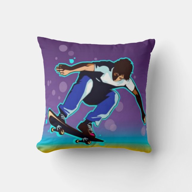2 Sided Skateboarding Pillow (Front)