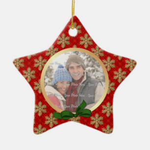 2 Sided - Snowflake Holiday Photo Ornament