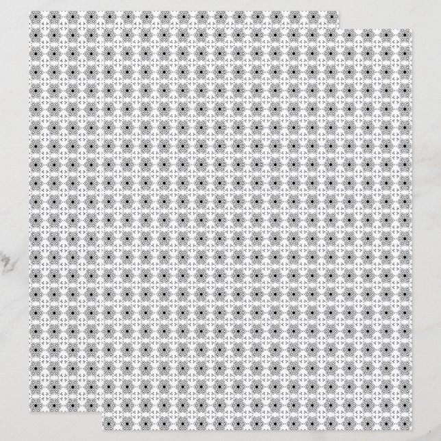 2-Sided W&B Mediterranean Tile Scrapbook Page (Devant / Derrière)