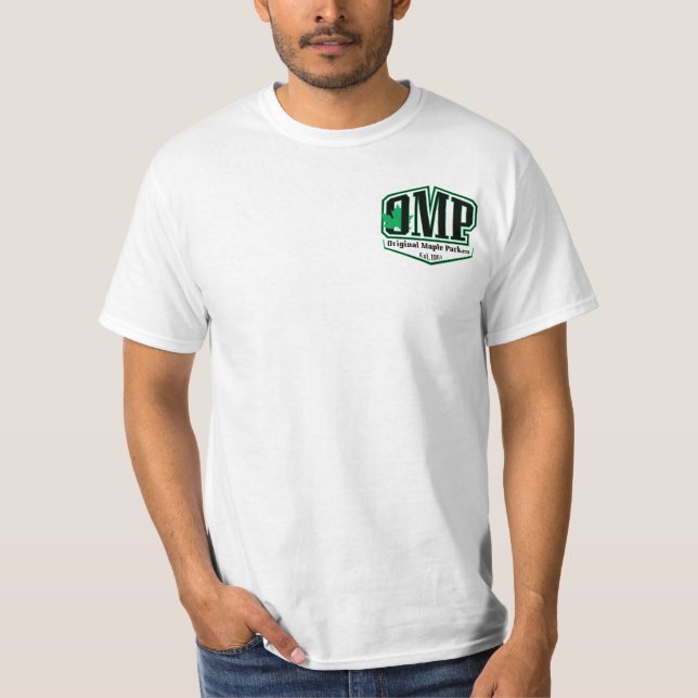 2-Sided White OMP T-Shirt (Front)
