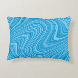 2 Sides 2 Colours Red/Blue White Curvy Line Patter Decorative Pillow