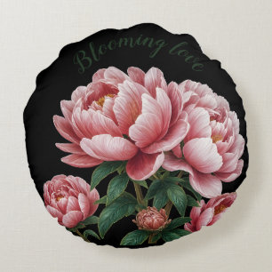 2 sides black & white Blooming love throw pillow