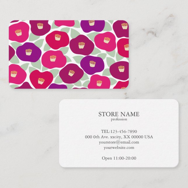 2 sides Camelia Business Card (Front/Back)