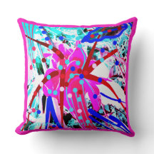 2 SIDES FESTIVE FLOWER Throw Pillow #1