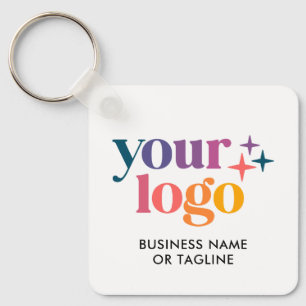 2 Sides QR Code Logo Text Branded Keychain