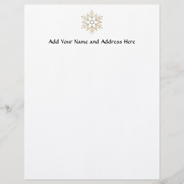 2-Silver and Gold Snowflake 3-D Look Letterhead (Front)