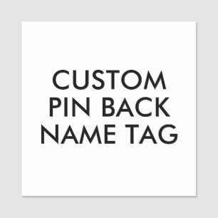 2" SQUARE Pin Back Custom Name Tag Blank Template