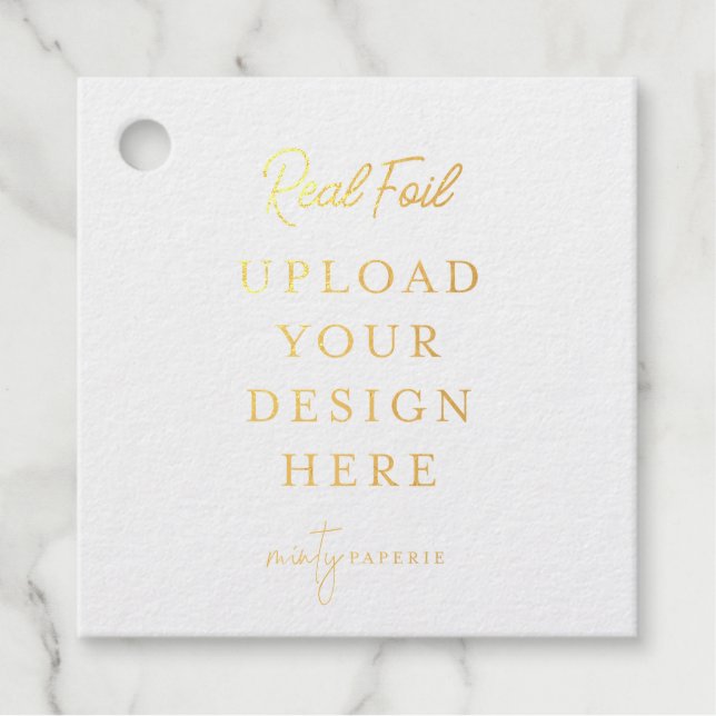 2" Square Tag Gold Foil Printing - Do It Yourself (Front)