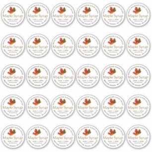 2" Standard Mason Jar Lid Label Maple Syrup