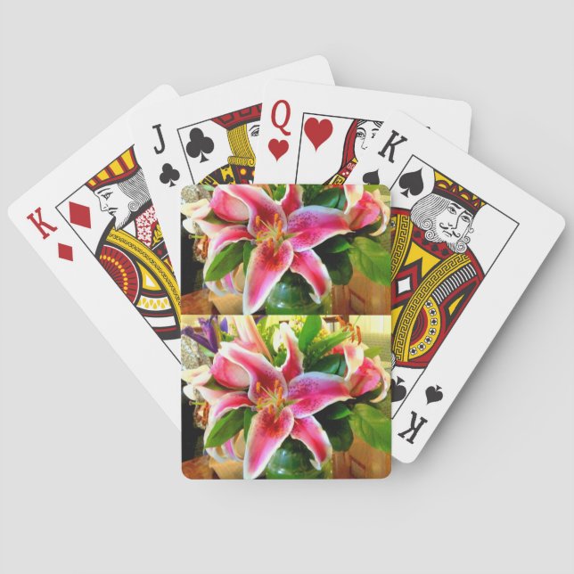 2 stargazer lilies playing cards (Back)