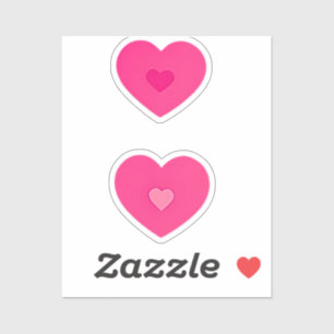 2 Sticker Coeur Rose