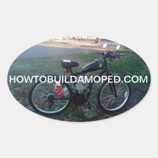 2-Stroke Motorized Bicycle Engine Decal Kit Oval Sticker