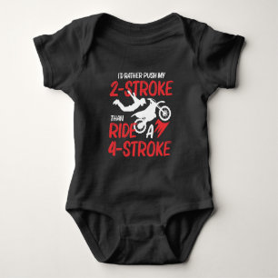 2 Stroke MX Motocross Dirt Bike Rider supercross Baby Bodysuit