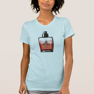 "2 Stroke Women's Perfume" Light Blue T-shirt