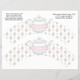 2 Teapot Retirement Personalized Cupcake Wrappers