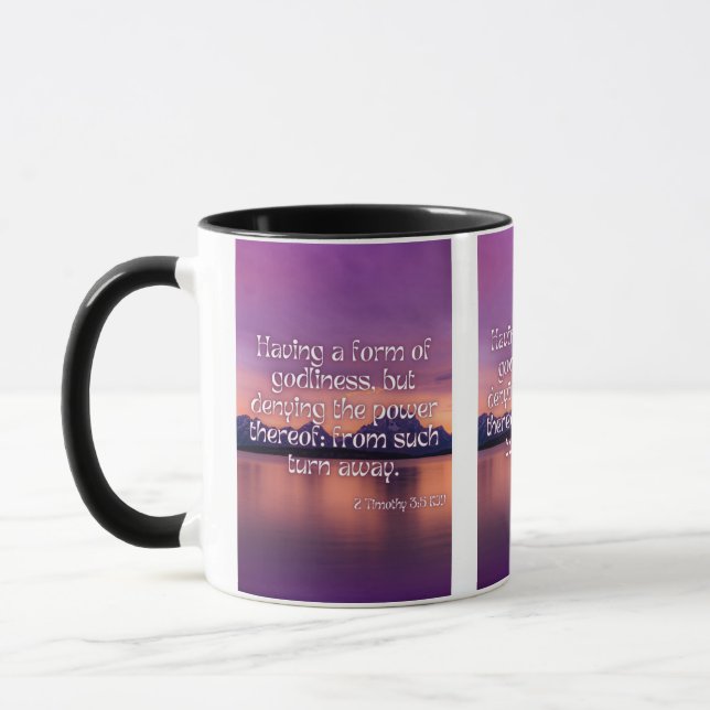 2 Timothée 3:5 KJV Bible Écriture Pic Mug à deux t (Gauche)