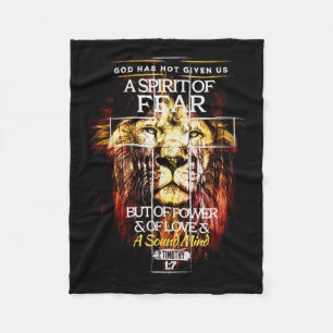 2 Timothy 1_7 Christian Cross Religious Bible Vers Fleece Blanket