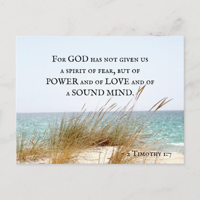 2 Timothy 1:7 God has not given a spirit of fear, Postcard (Front)