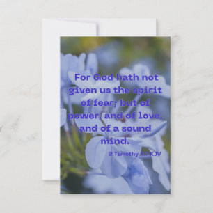2 Timothy 1:7 KJV Bible Scripture Pic Greeting Card