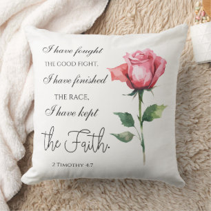 2 Timothy 4:7 - I have fought the good fight Throw Pillow