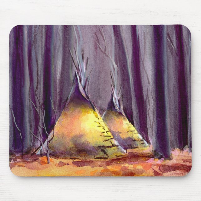 2 TIPIS in the FOREST by SHARON SHARPE Mouse Pad (Front)