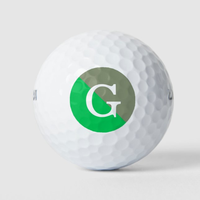 2 Tone Diagonal Initial Monogram Golf Balls (Front)