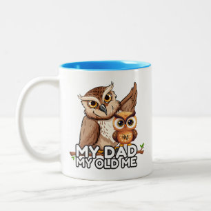 2-Tone Mug 11oz : Mon papa Mon Vieux Moi (bleu)