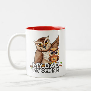 2-Tone Mug 11oz : Mon papa Mon Vieux Moi (rouge)