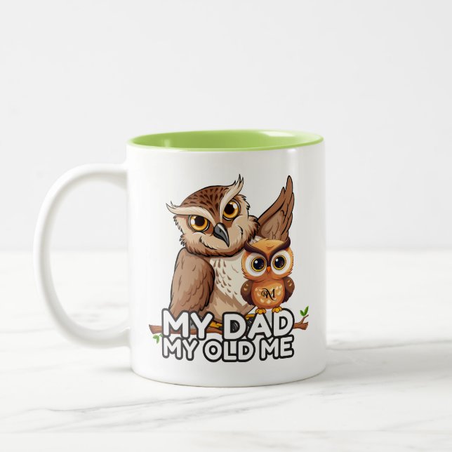 2-Tone Mug 11oz : My Dad My Old Me (lime) (Left)