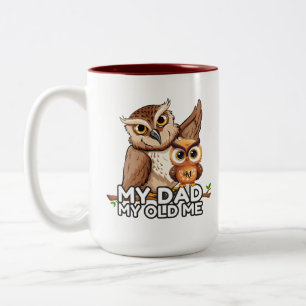 2-Tone Mug 15oz : My Dad My Old Me (maroon)
