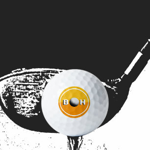 2-Tone Orange Monogram to Identify Golfer  Golf Balls