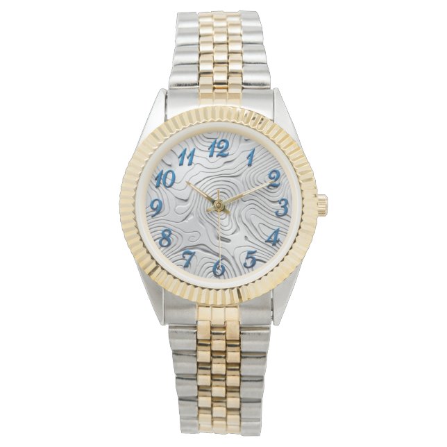 2 Tone Watch + Bracelet Silver Style Dial  (Front)
