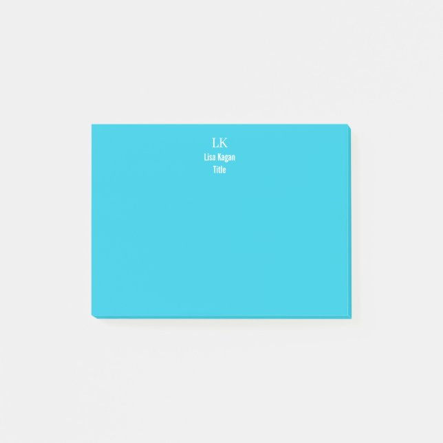 2 Toned Personalized Monogram Custom Post-it Notes (Front)