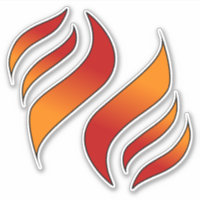 2 Tongues of Fire or Flames (facing left)