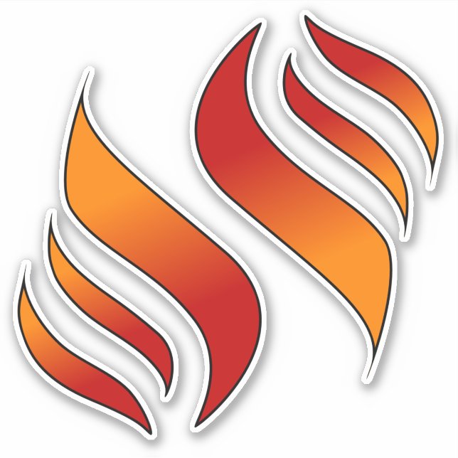 2 Tongues of Fire or Flames (facing right) (Front)