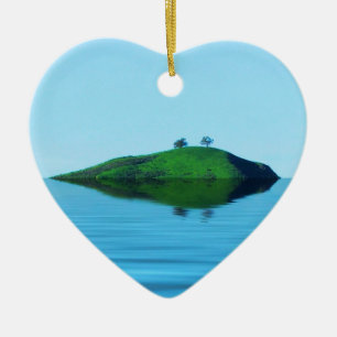 2 Trees Island Ceramic Ornament
