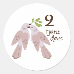 2 Turtle Dove Classic Round Sticker