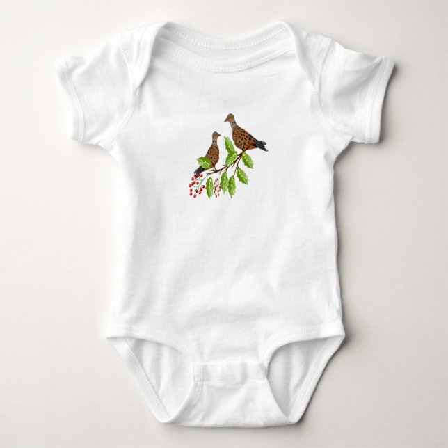 2 Turtle Doves  Baby Bodysuit (Front)