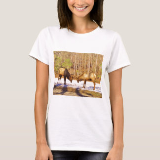 2~ two Bull Elk in the snow T-Shirt