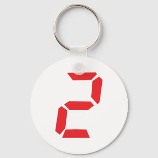 2 two red alarm clock digital keychain
