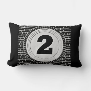 2 Two Too Much? in Black and White Lumbar Pillow
