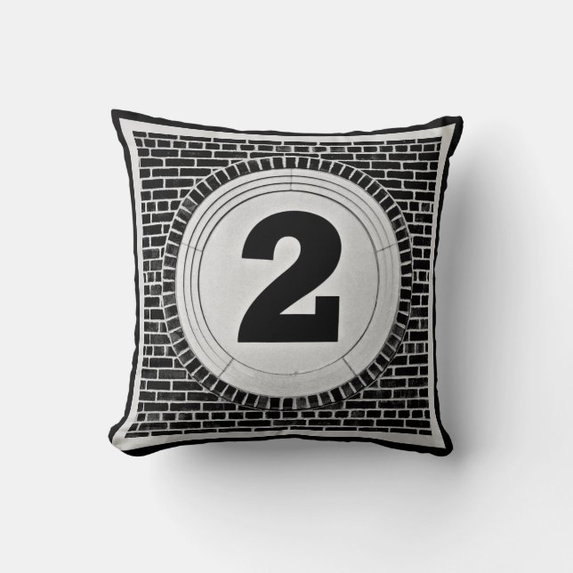 2 Two Too Much? with black and light grey border Throw Pillow (Front)