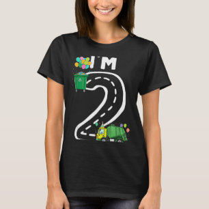 2 Two Years Old Garbage Truck 2nd Birthday Boy T-Shirt