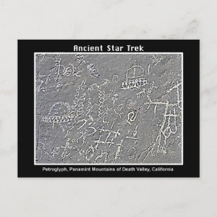 2. UFO Petroglyph at  Death Valley Postcard