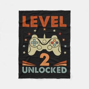 2 Unlocked Video Gamer 2nd Birthday 2 Year Old Boy Fleece Blanket