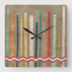 2-Up Paper Fences II Square Wall Clock