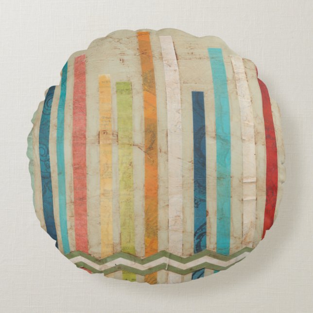 2-Up Paper Fences IV Round Pillow (Front)